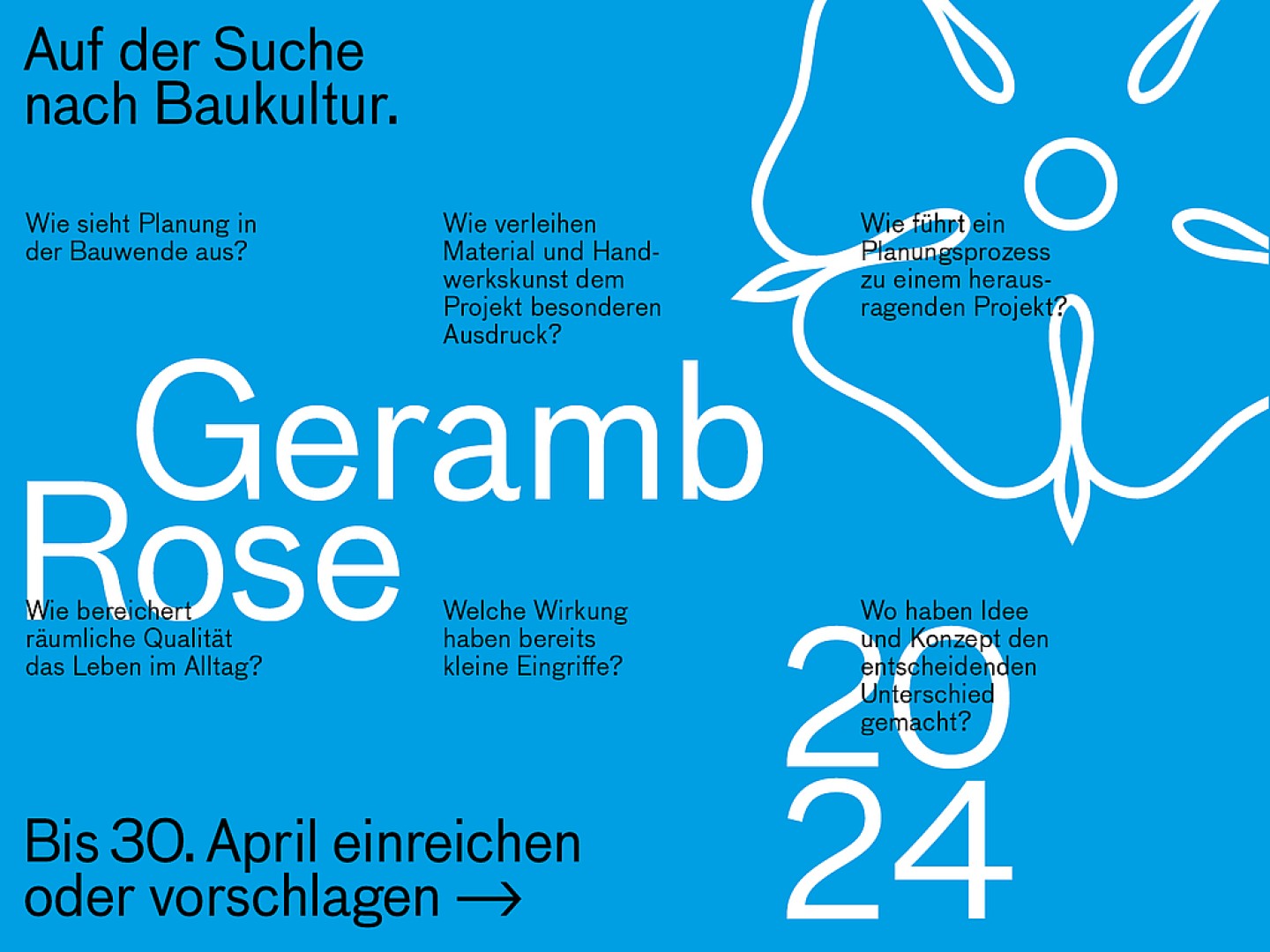 Ausschreibung GerambRose 2024, Grafische Gestaltung: Viktoria Hohl