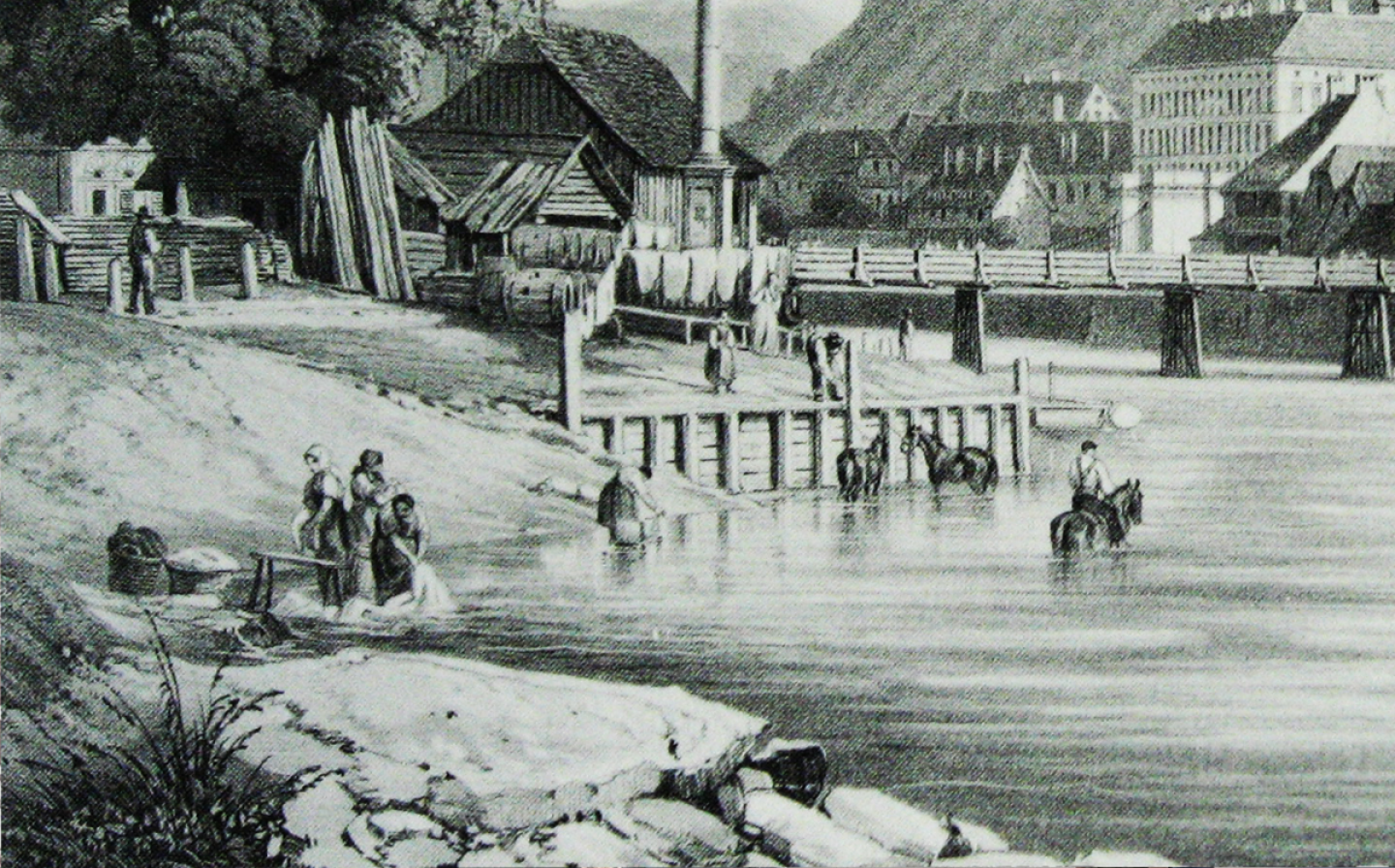 Lithographie Graz Gries 1850